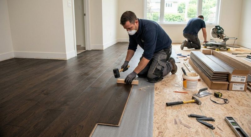 Dark Wood Floor Installation in Spring Hill, FL